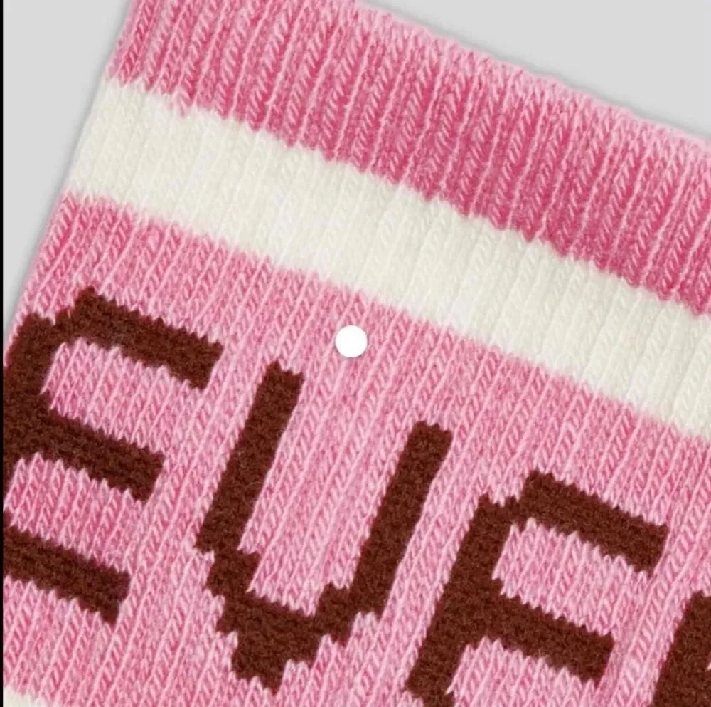$30 Everlane The Ribbed Sweater Sock Tan & Pink, Large